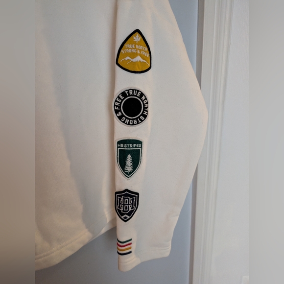 HB STRIPES Patch Sleeve Sweatshirt | Women’s M | Sporty Heritage - Picture 3 of 6